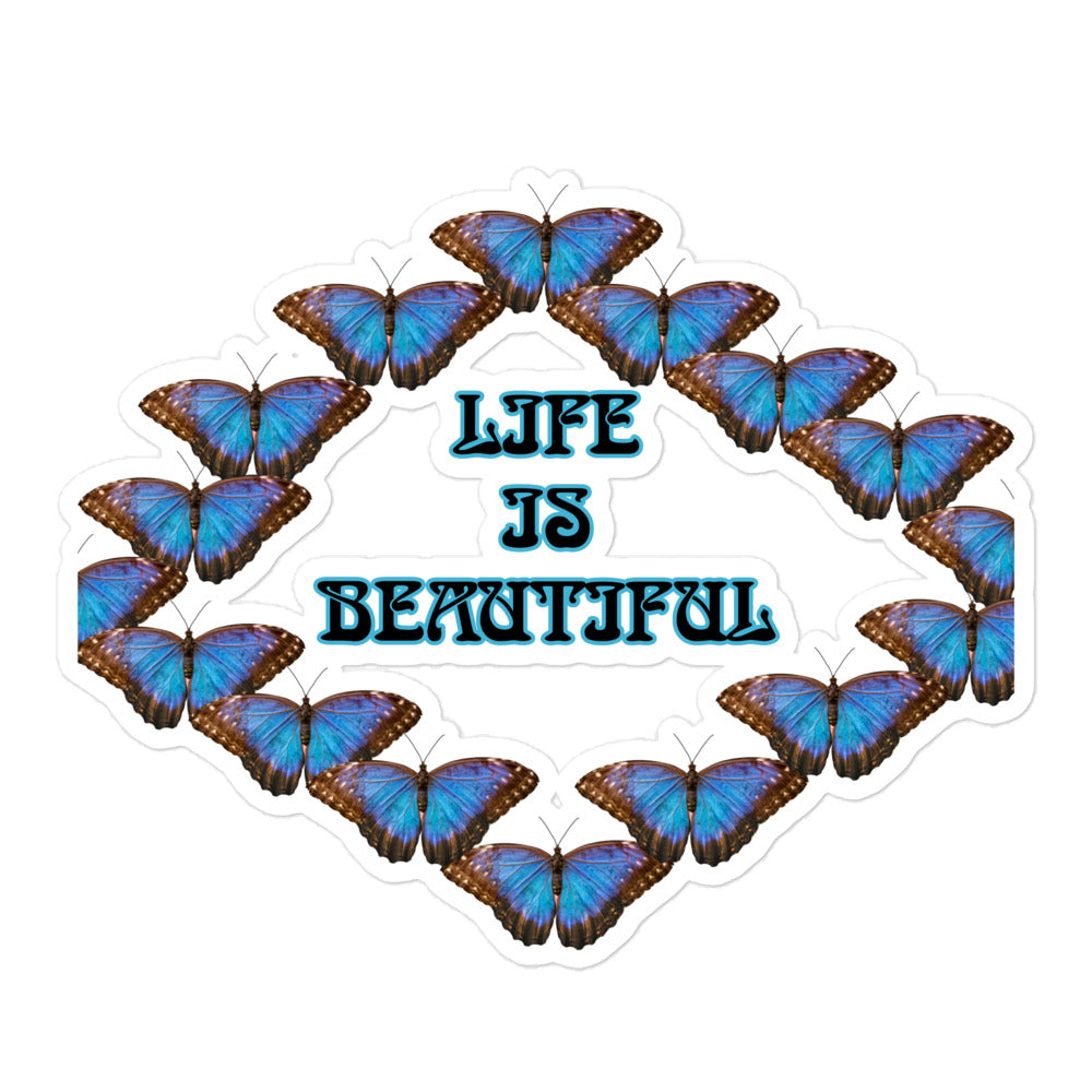 Life is Beautiful Butterfly Energy Healing Bubble-free Sticker