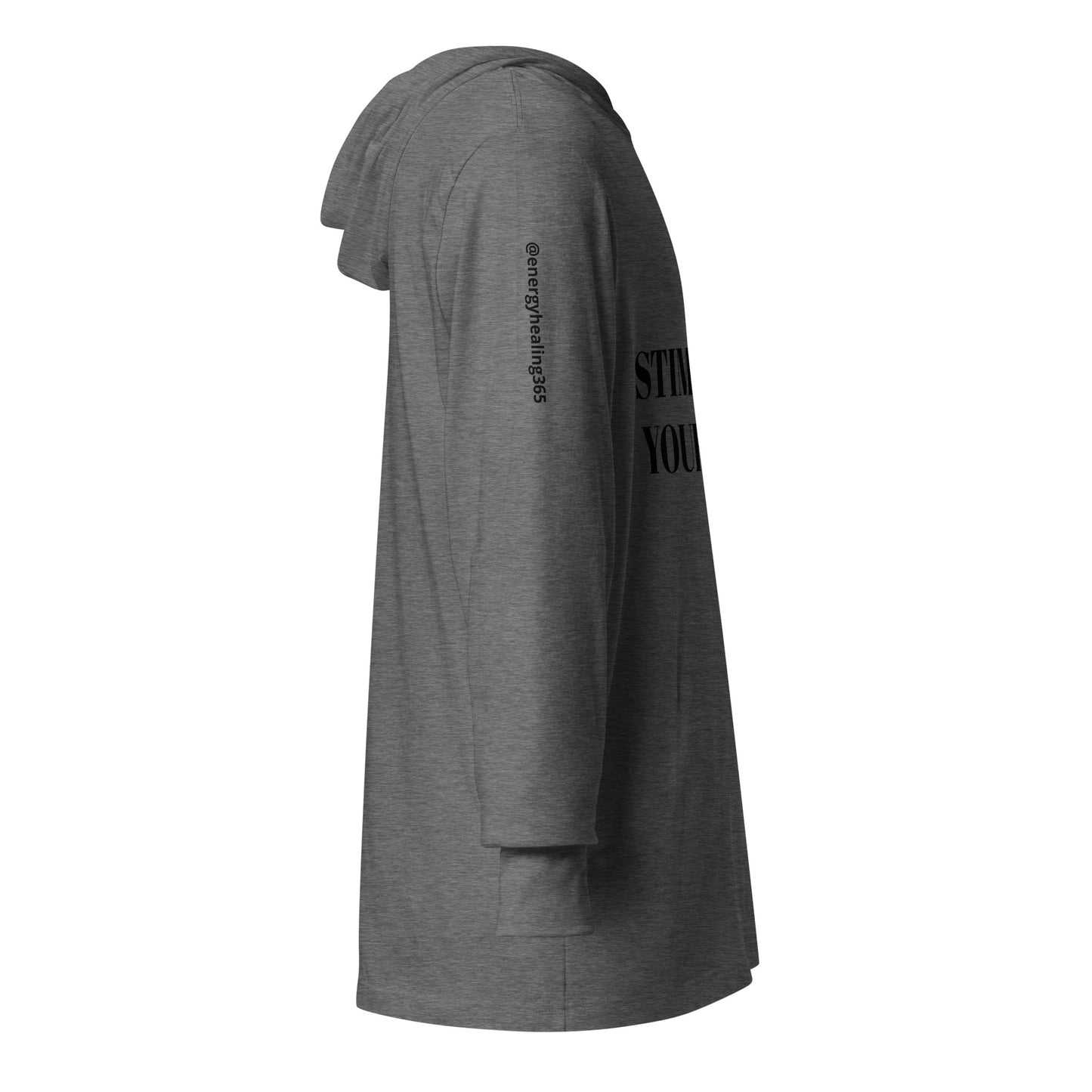 STIMULATE YOUR SOUL Energy Healing Hooded long-sleeve tee