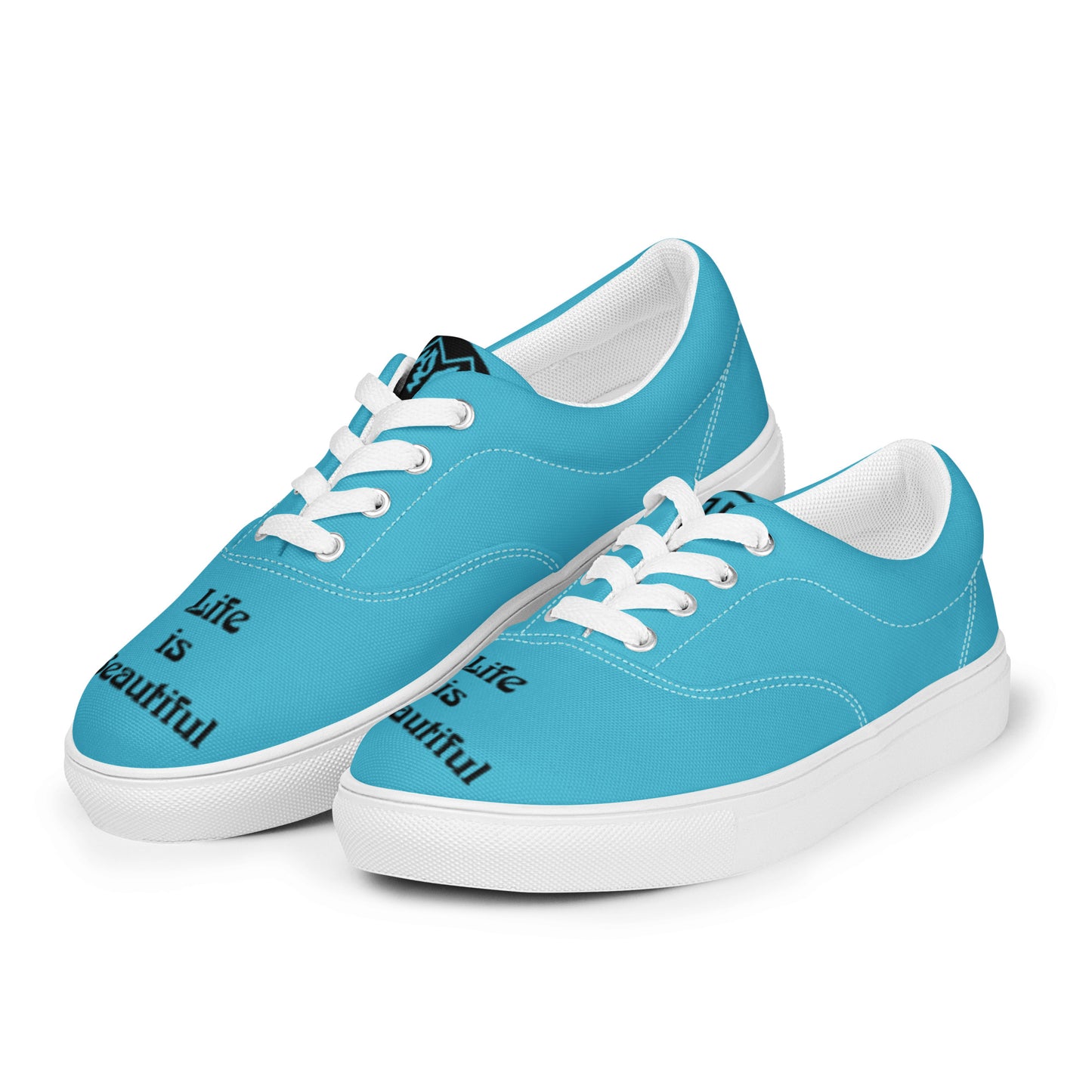 Life is Beautiful Energy Healing lace-up canvas shoes